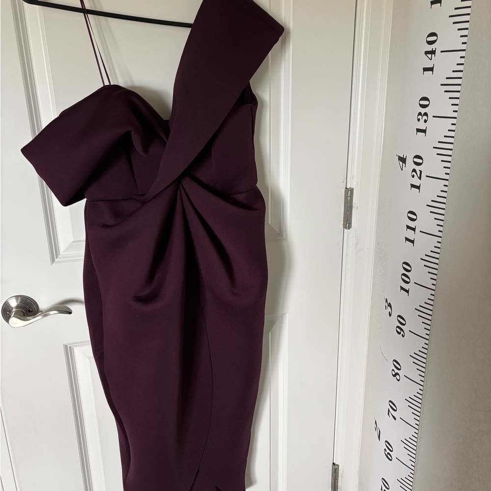 ASOS Elegant Dark Purple Off-Shoulder Dress